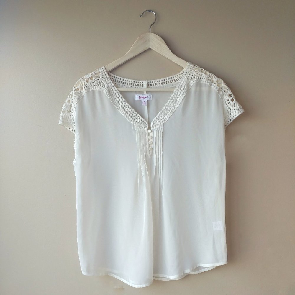 Candie's Sheer Crochet Blouse